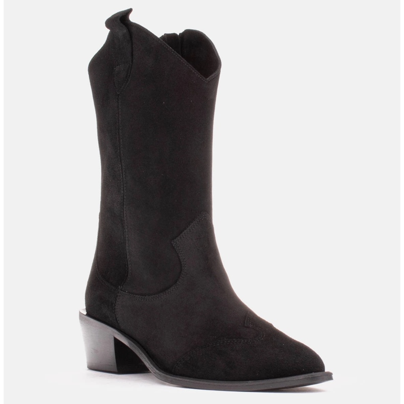 Marco Shoes Stivali da cowboy neri in pelle scamosciata naturale nero 1