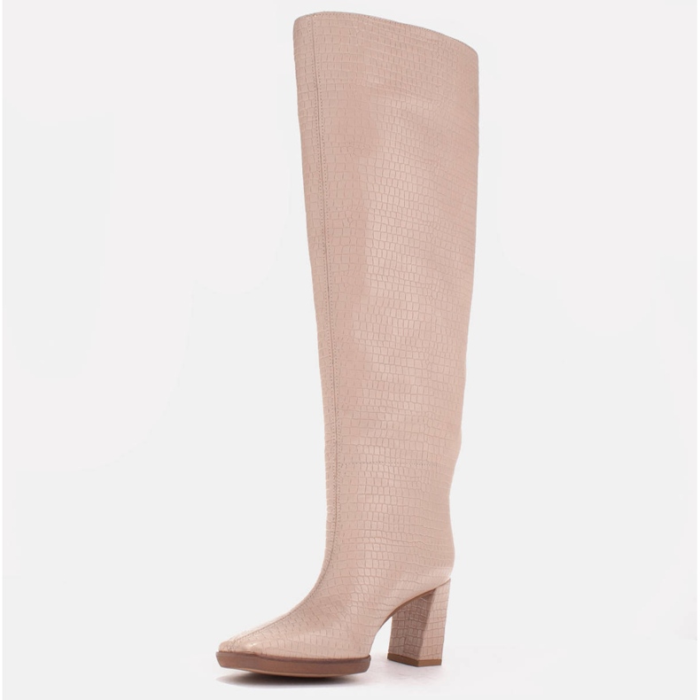 Marco Shoes Stivali con tacco per un polpaccio largo beige 1