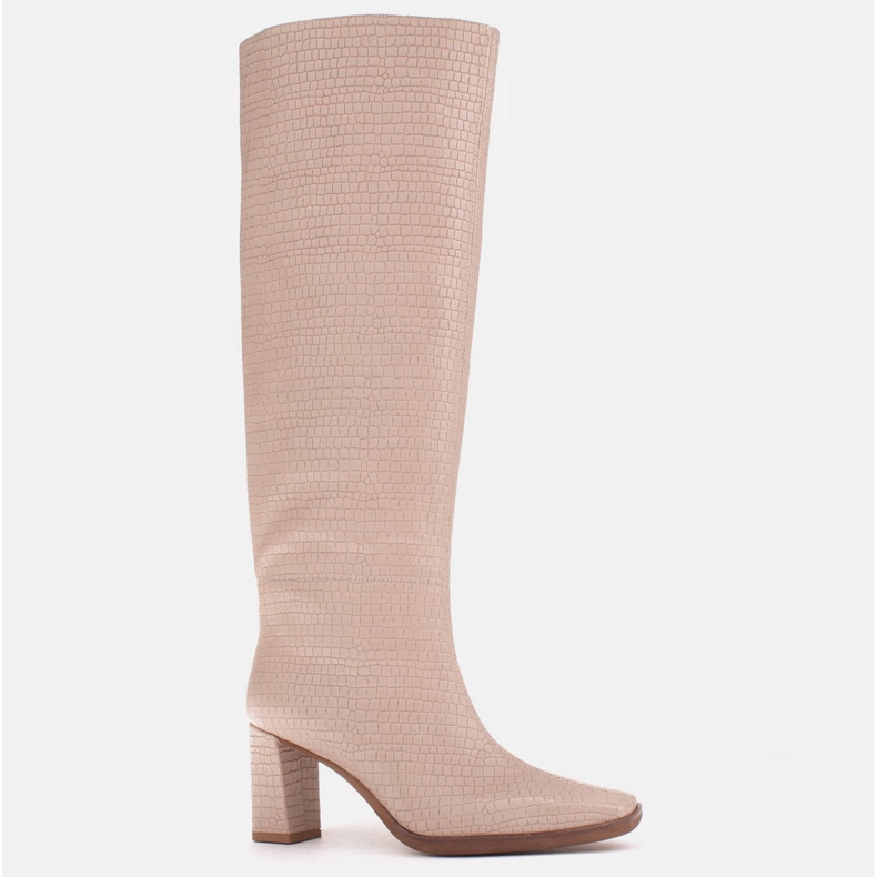 Marco Shoes Stivali con tacco alto e tomaia regolare beige 1