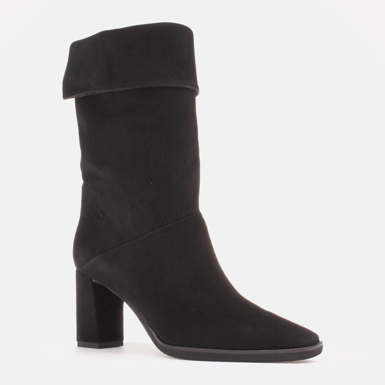 Marco Shoes Stivaletti con tacco alto e colletto risvoltato nero 1