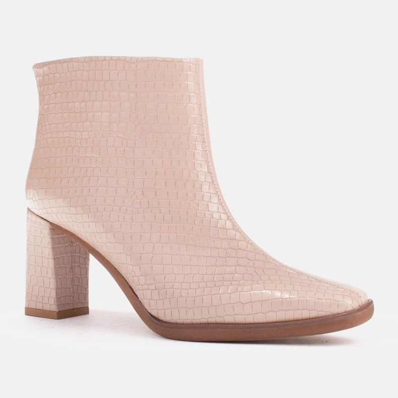 Marco Shoes Stivali combinati realizzati in due tipi di pelle beige 1