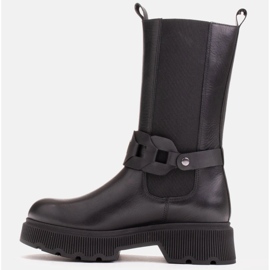 Marco Shoes Stivali alti con gomma e cintura intrecciata nero 1