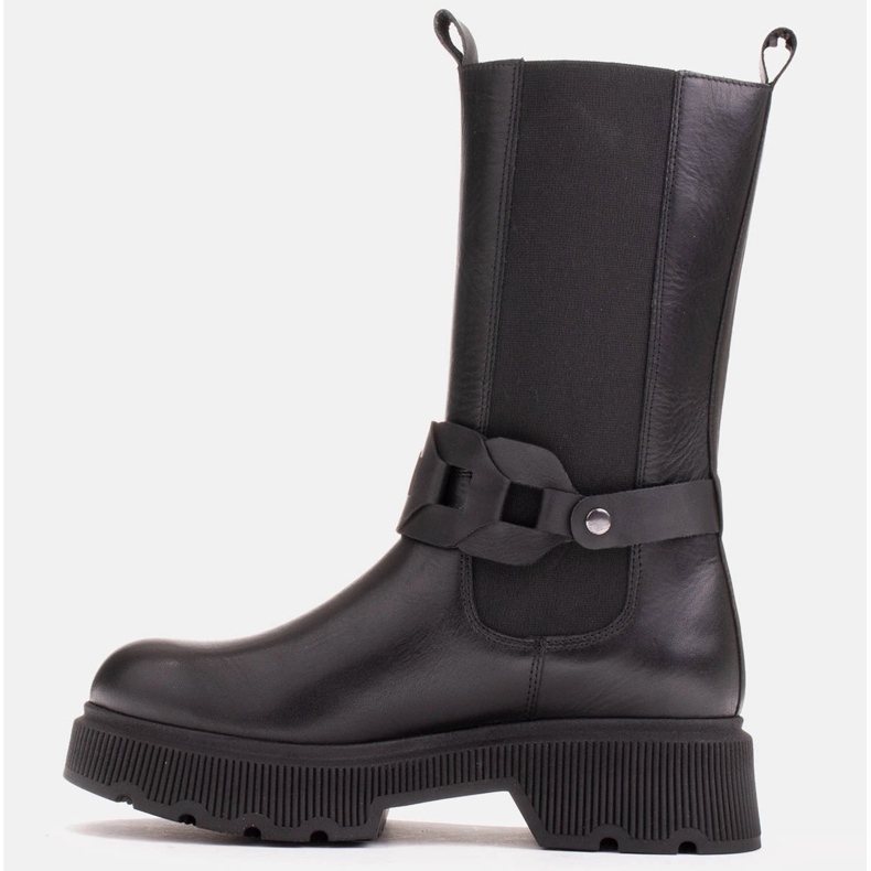 Marco Shoes Stivali alti con gomma e cintura intrecciata nero 1