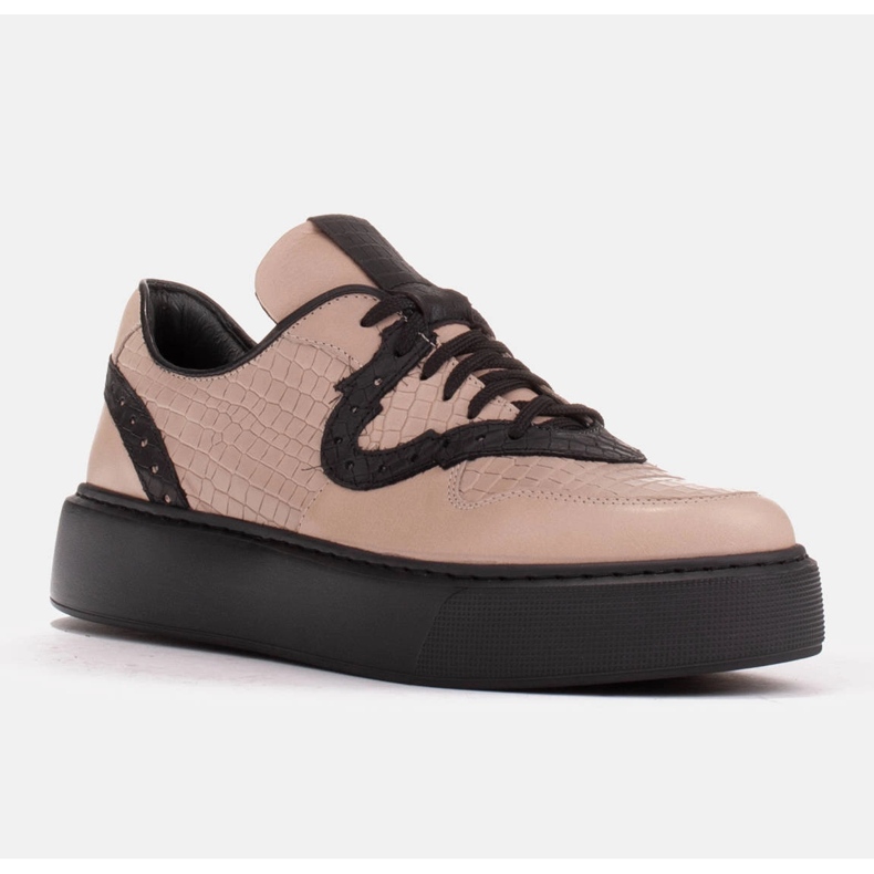Marco Shoes Sneakers leggere in pelle naturale beige 1