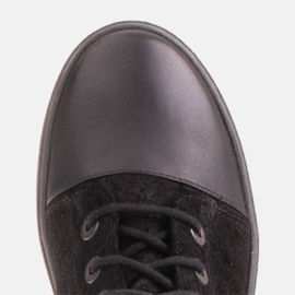 Marco Shoes Stivali stringati con cerniere decorative nero 6