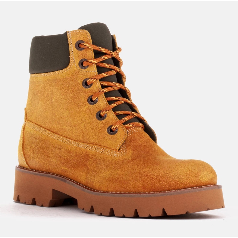 Marco Shoes Stivali impermeabili realizzati in pelle gialla impregnata giallo 1