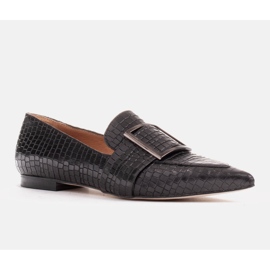 Marco Shoes Ballerine cocco con fibbia grande nero 1