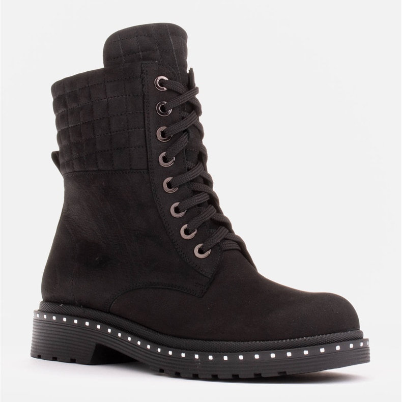 Marco Shoes Stivaletti stringati in nabuk nero 1