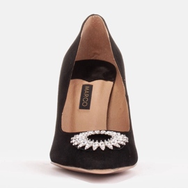 Marco Shoes Tacchi in camoscio con ornamento di cristalli nero 2