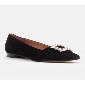 Marco Shoes Ballerine con pietre decorative nero 1