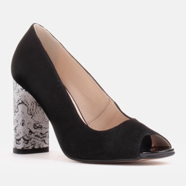 Marco Shoes Décolleté nere 1100P con tacco bianco e nero 1