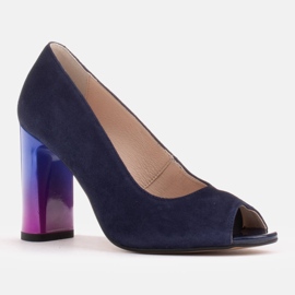 Marco Shoes Décolleté blu navy 1100P con tacco multicolor 1