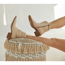 Marco Shoes Stivali da cowboy in pelle con cuciture decorative 2188B-1278-042-1 beige 1