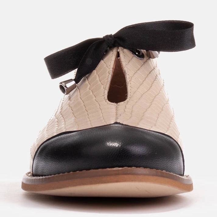 Marco Shoes Scarpe jazz stringate in pelle goffrata 2225P-1284-001-1 beige 1