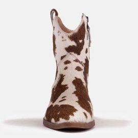 Marco Shoes Stivali da cowboy in pelle naturale con capelli 2226B-1282-1 beige marrone 2