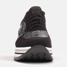 Marco Shoes Sneakers con suola spessa in suede naturale 2228P-1286-041-001-1 nero grigio 2