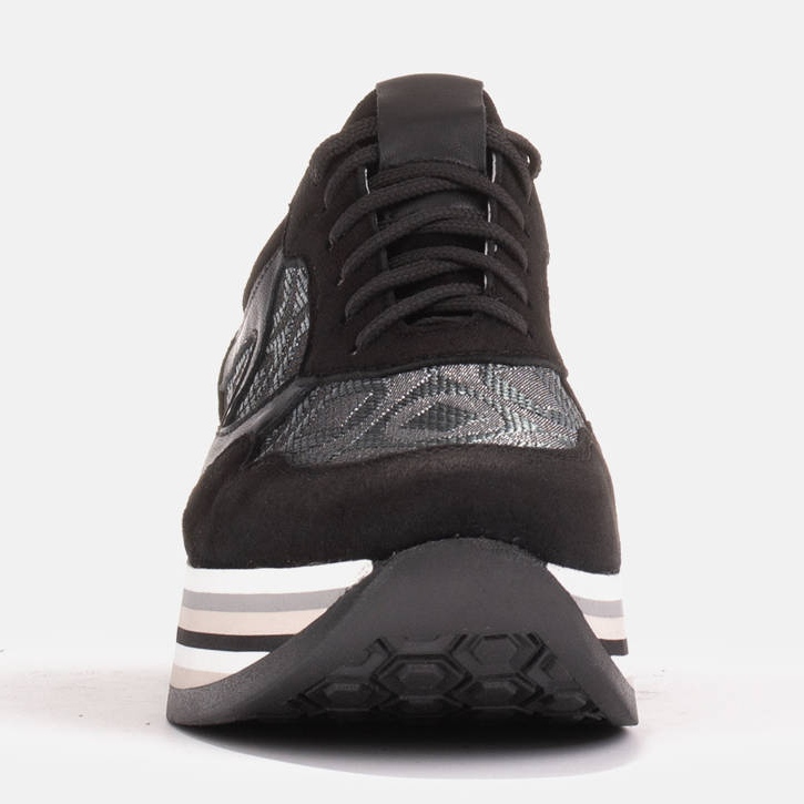 Marco Shoes Sneakers con suola spessa in suede naturale 2228P-1286-041-001-1 nero grigio 2