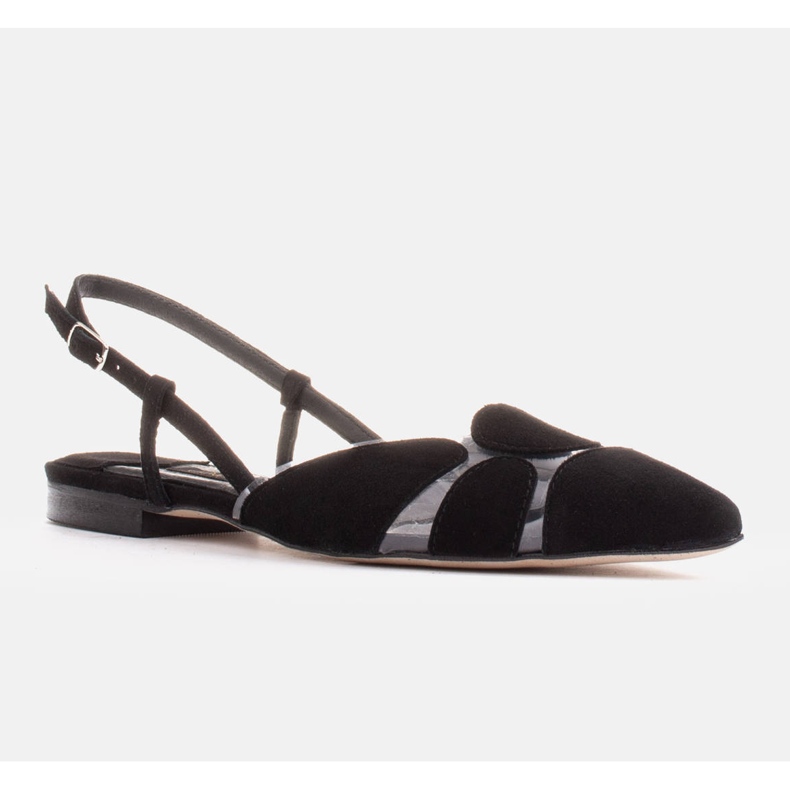 Marco Shoes Sandali realizzati in pelle scamosciata e materiale trasparente nero 1