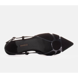 Marco Shoes Sandali realizzati in pelle scamosciata e materiale trasparente nero 5