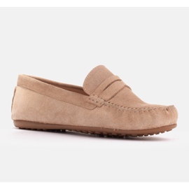 Marco Shoes Comodi mocassini realizzati in morbida pelle beige 1