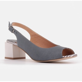 Marco Shoes Comodi sandali da donna con pelle interessante blu 1