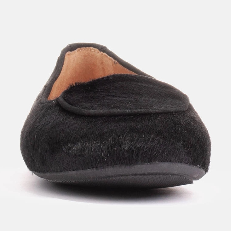 Marco Shoes Ballerine in pelle con capelli nero 1