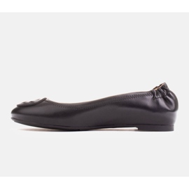 Marco Shoes Ballerine con decoro piatto in pelle nero 1