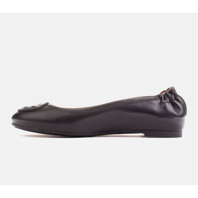 Marco Shoes Ballerine con decoro piatto in pelle nero 1