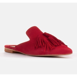 Marco Shoes Ciabatte con frange decorative rosso 1