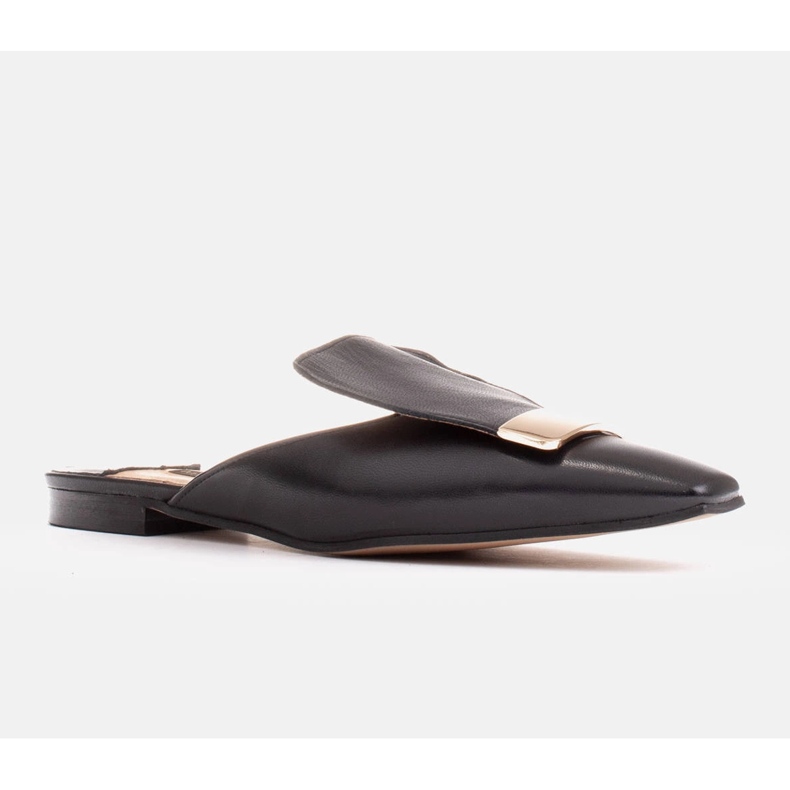 Marco Shoes Ciabatte in pelle naturale nero 1
