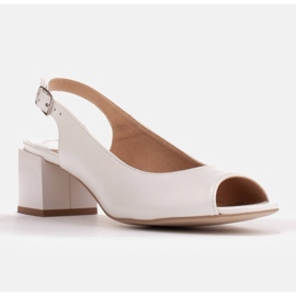 Marco Shoes Comodi sandali da donna realizzati in pelle bianca bianco 1