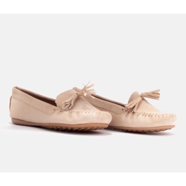 Marco Shoes Mocassino Ballerina in camoscio beige 4