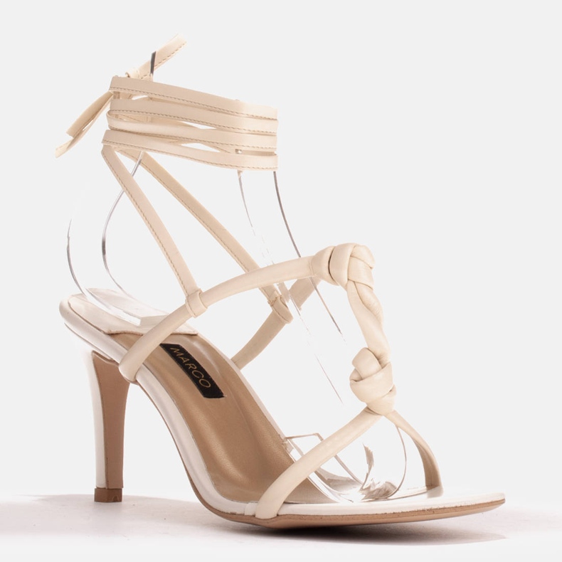 Marco Shoes Sandali con nodo e annodati intorno alla caviglia beige 1