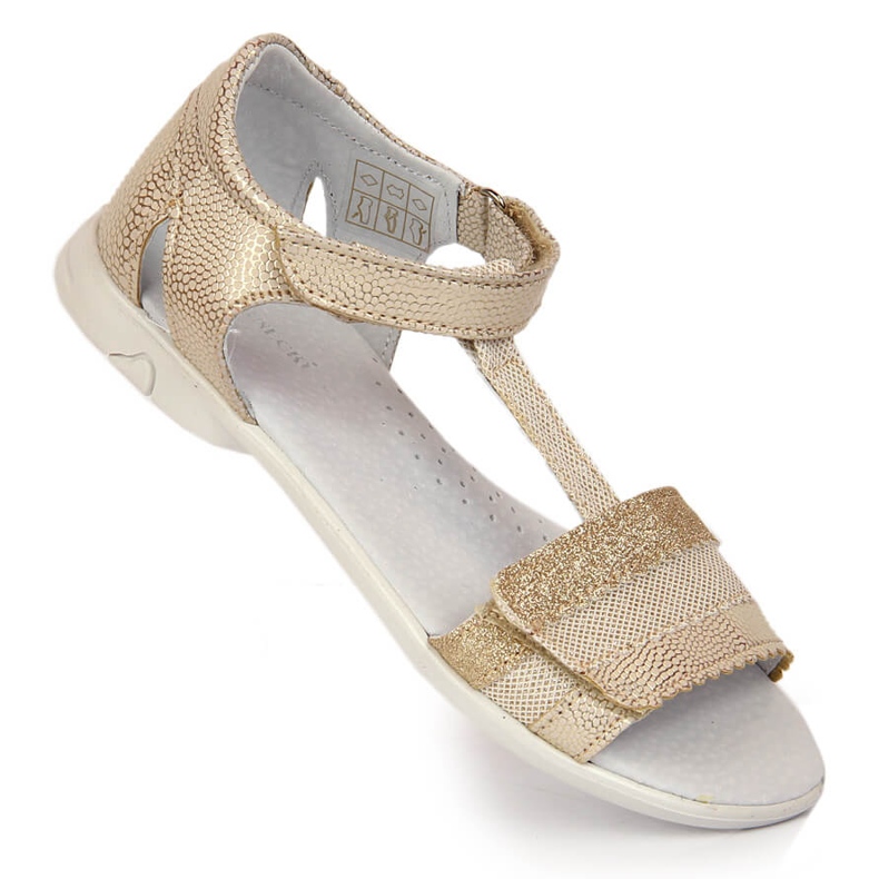 Sandali da bambina con velcro dorato Kornecki 6705 d'oro 1