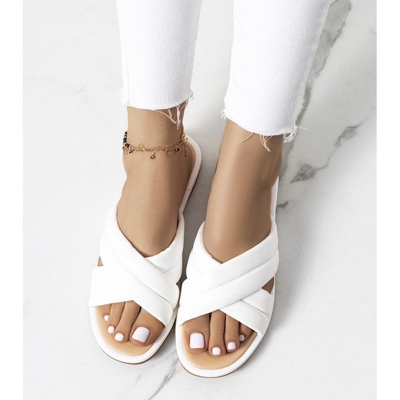 Pantofole Thines bianche da donna bianco 1