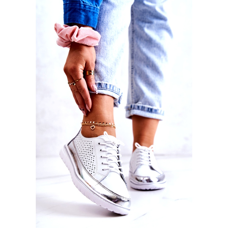 Vinceza Scarpe traforate da donna sulla piattaforma Deloren bianche bianca 1