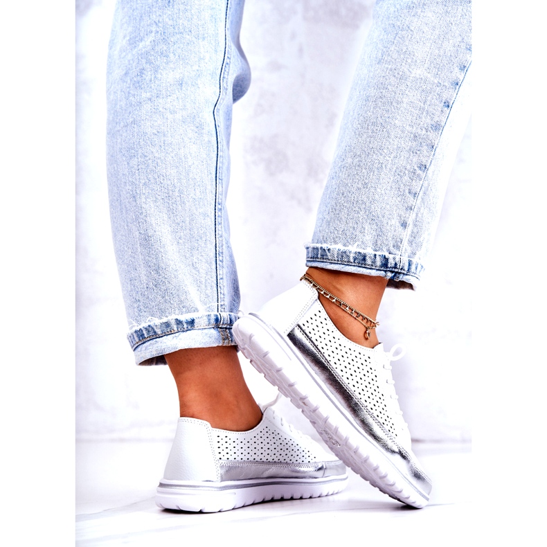 Vinceza Scarpe traforate da donna sulla piattaforma Deloren bianche bianca 3