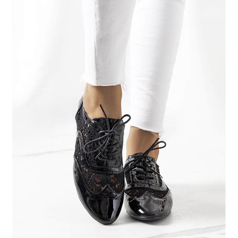 Scarpe laccate nere di Brett nero 1