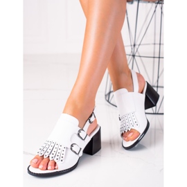 Sandali in pelle con getti LA.FI bianco 1