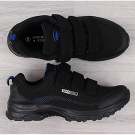Scarpe da trekking con velcro impermeabili nere e blu American Club nero 1