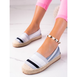 SHELOVET Espadrillas a righe nero multicolore 1