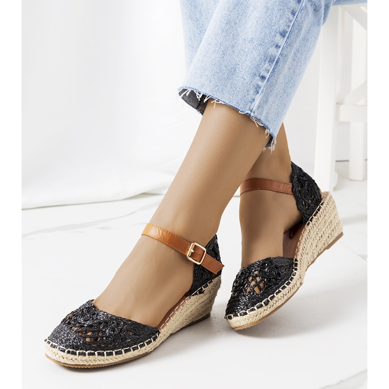 Espadrillas nere su zeppe Dafin nero 1