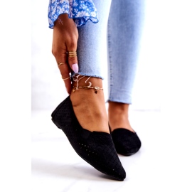 LU BOO Ballerine traforate da donna Slip-on Nero Rosario 2