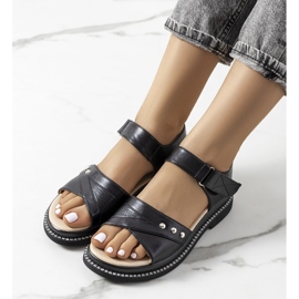 Sandali neri sulla piattaforma Meis nero 1