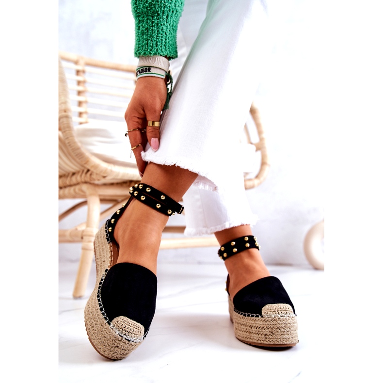 FB2 Sandali espadrillas Lillian neri con getti nero 3