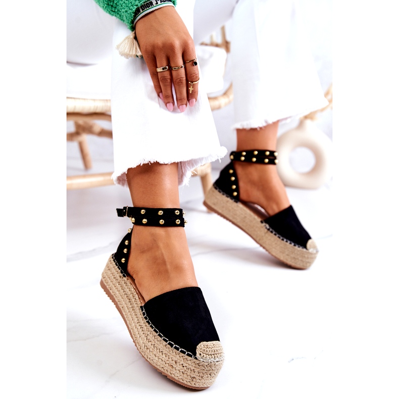 FB2 Sandali espadrillas Lillian neri con getti nero 4