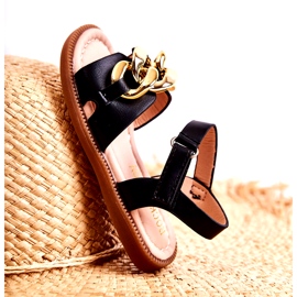 FR1 Sandali Per Bambini Con Velcro Layra Nero d'oro 5