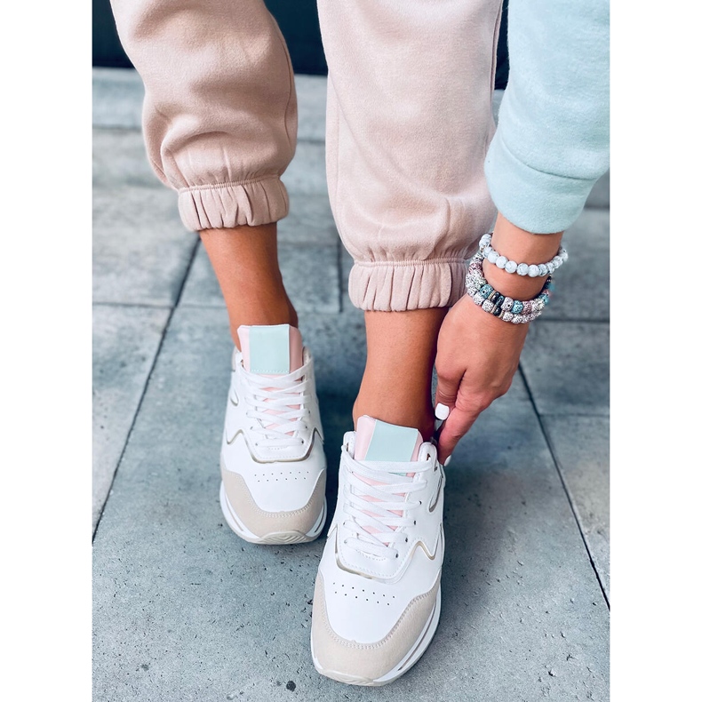 Scarpe sportive Devi Beige con suola alta multicolore 2