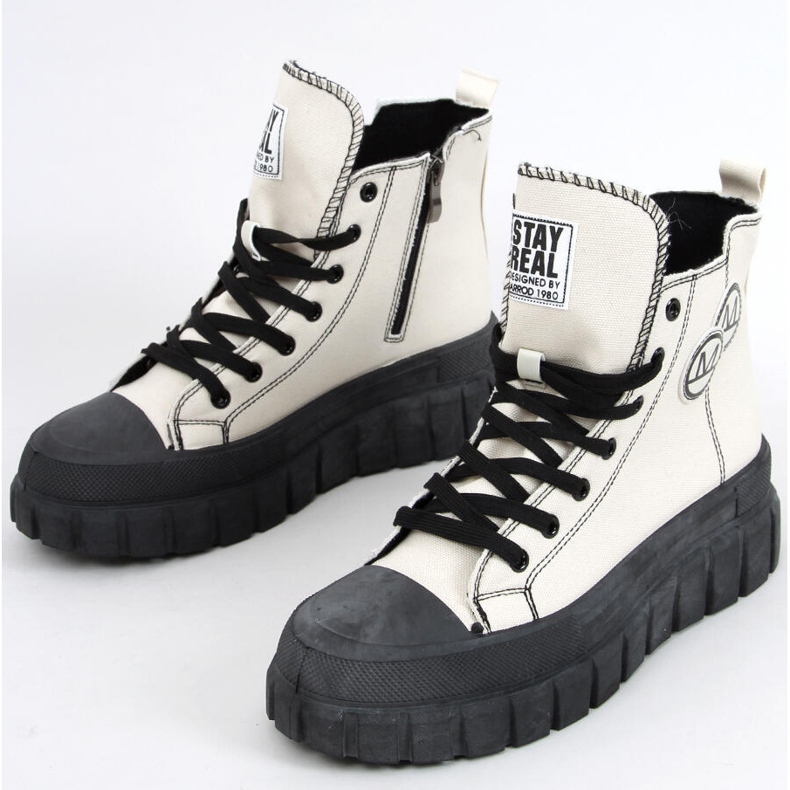 Sneakers alta Kaya BEIGE / NERO 1