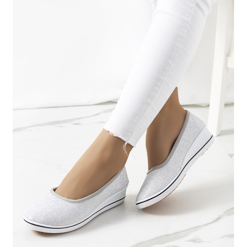 Sneakers con zeppa argento Friis 1